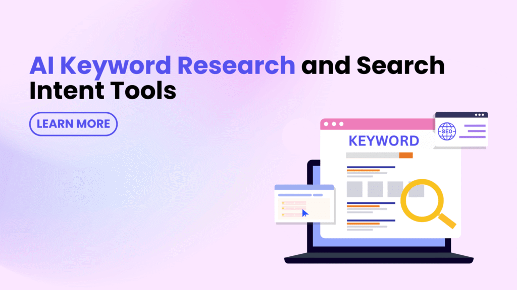 AI keyword research tools analyzing search intent for SEO optimization