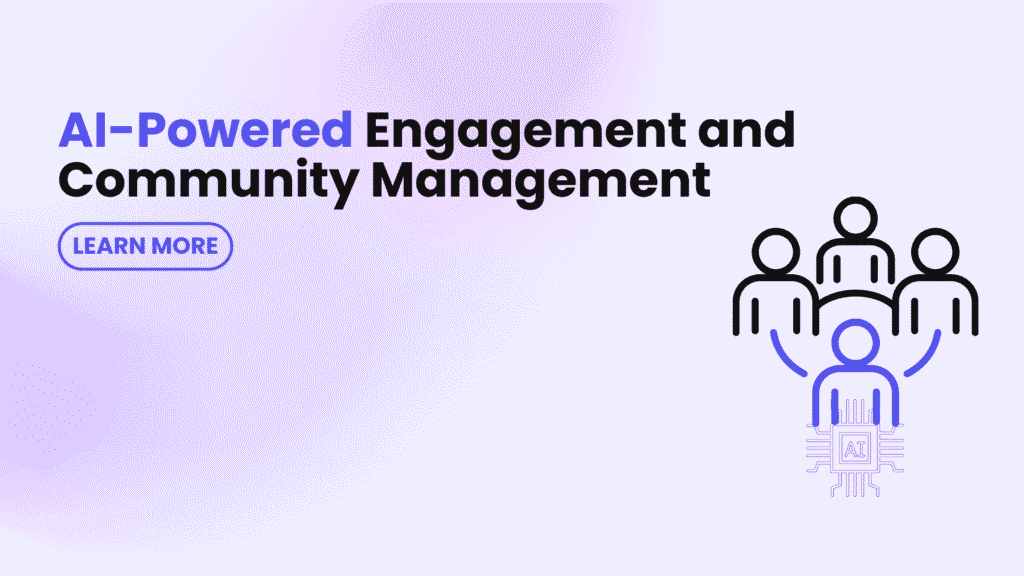 AI social media manager using AI engagement tools to manage comments, messages, and community interactions.